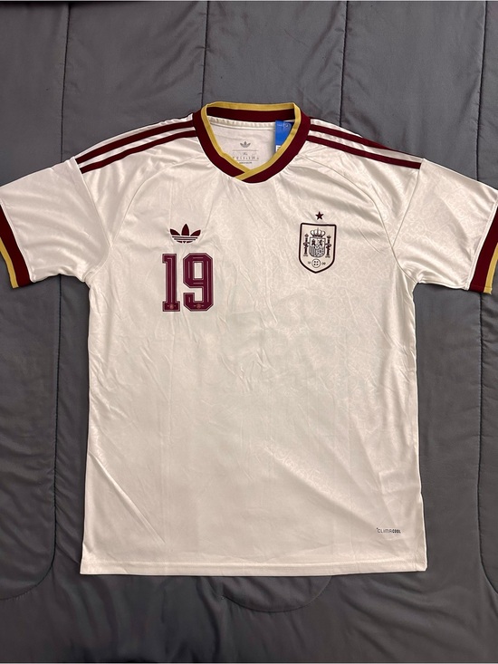 Altra Other - Spain Men’s White Football Jersey with Burgundy and Gold Accents